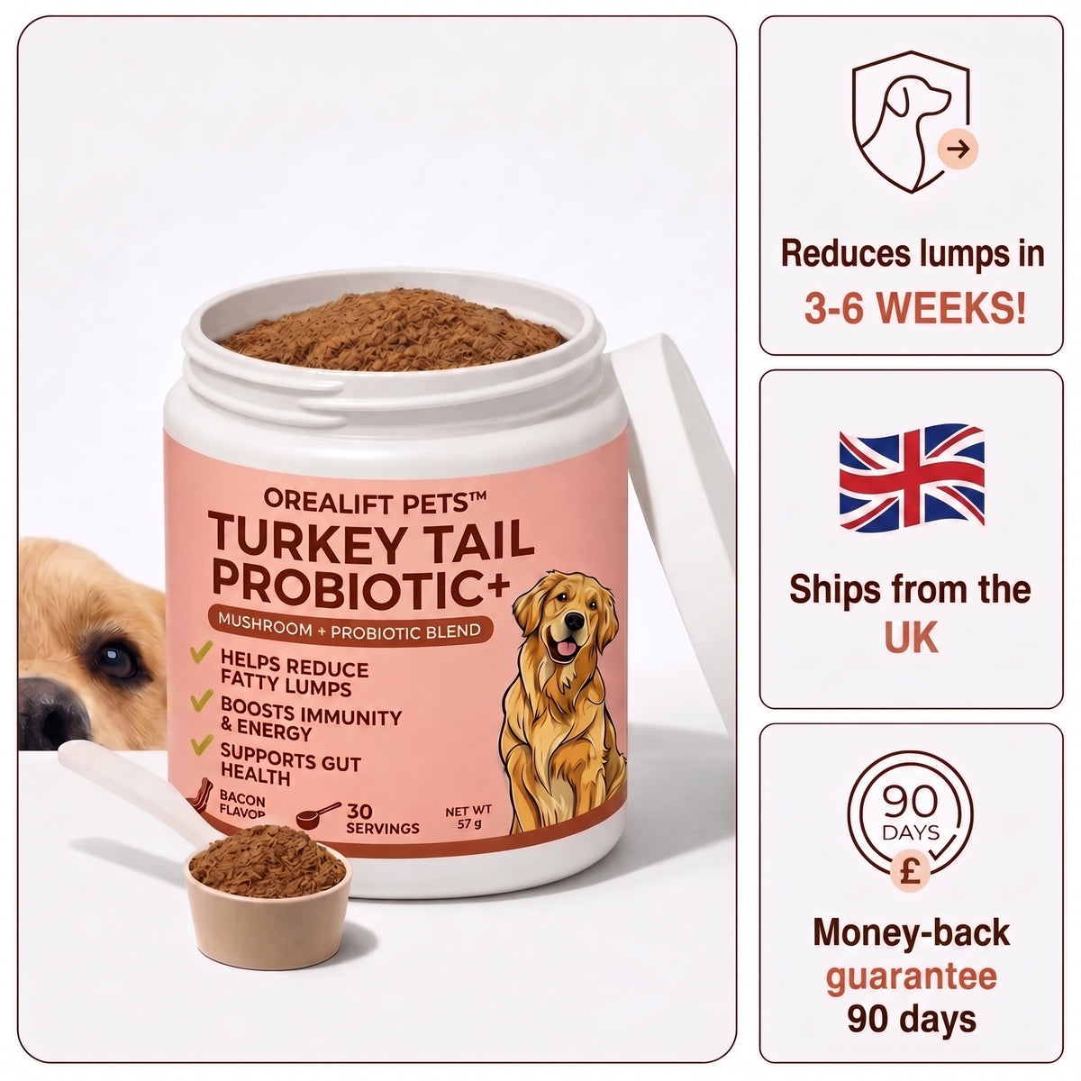 add this blend to your dog's food daily and watch those lumps shrink naturally!