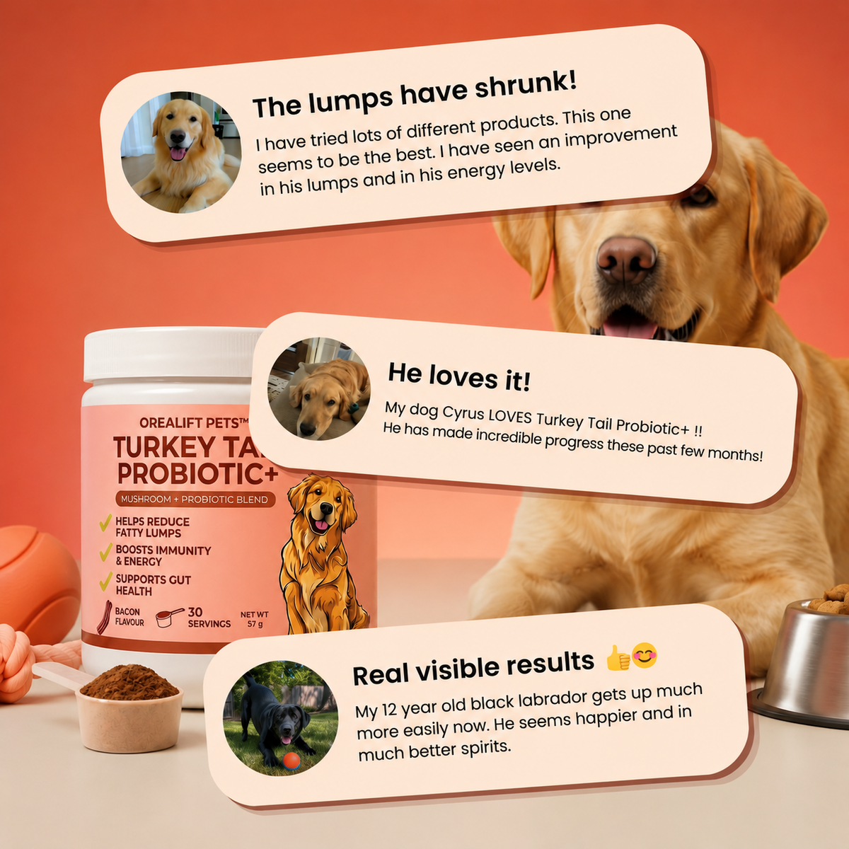 add this blend to your dog's food daily and watch those lumps shrink naturally!